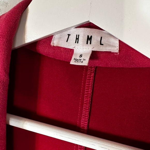 THML Faux Suede Open Front Fuchsia Coat Size Small - Picture 4 of 9